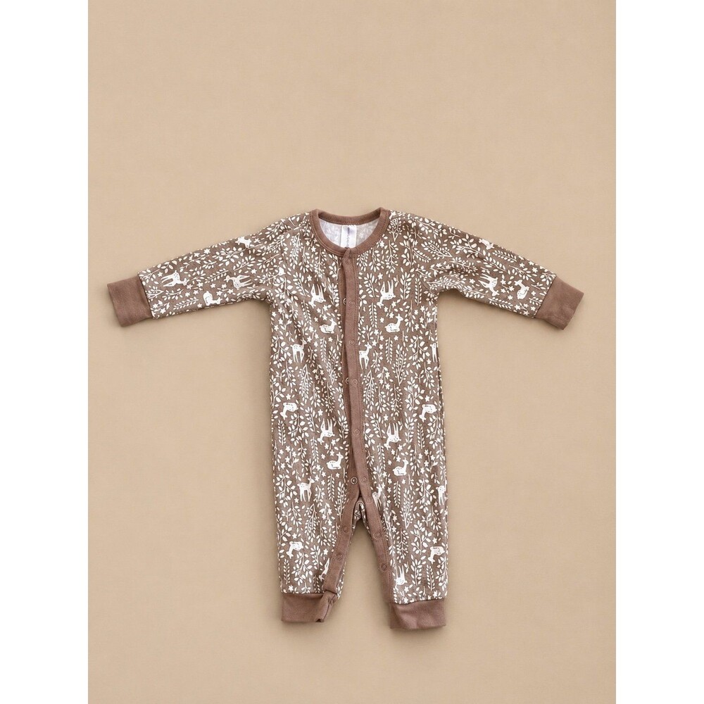 Modern Moments by Gerber Woodland Sleeper Romper | 3–6 Months | Neutral Brown